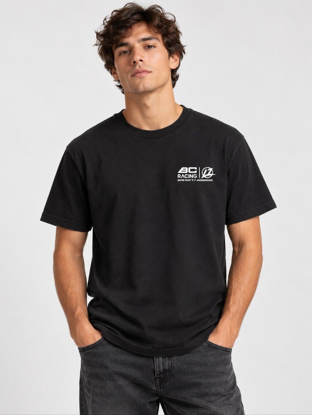 Men's Black Short-Sleeve Logo Tee